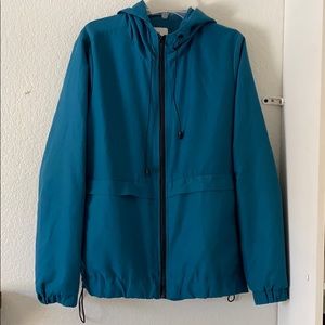 blue windbreaker